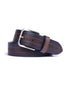 Embossed Patterned Leather Belt - Dark Brown