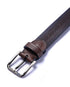 Embossed Patterned Leather Belt - Dark Brown
