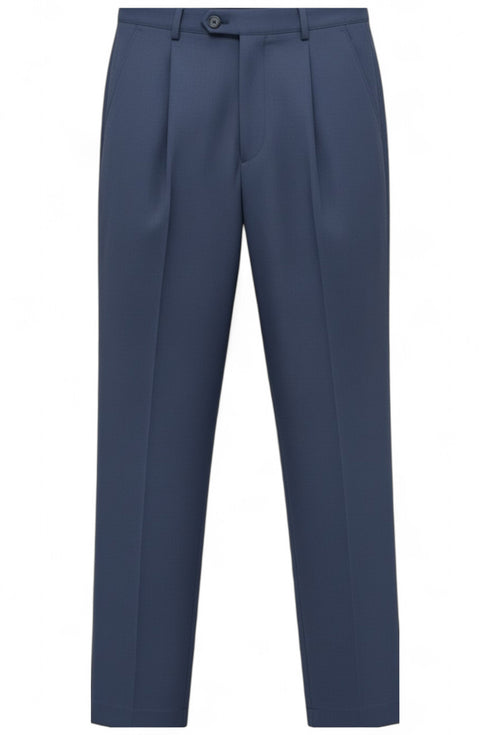 Single Pleat Trouser - Navy