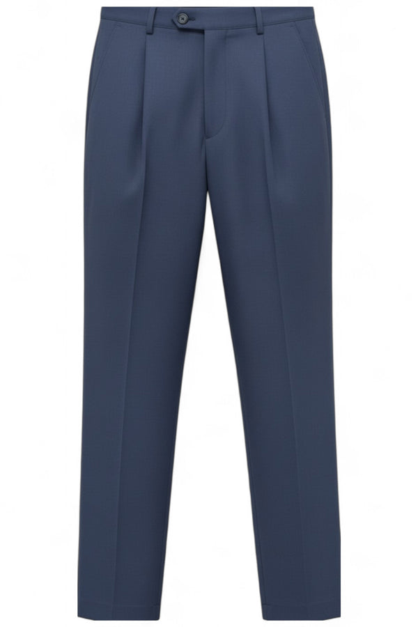 Single Pleat Trouser - Navy