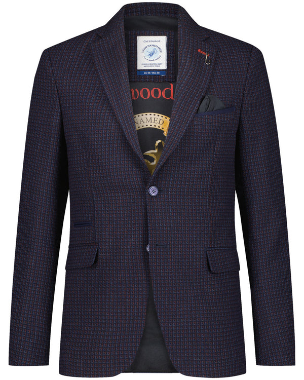 Navy Small Check Blazer
