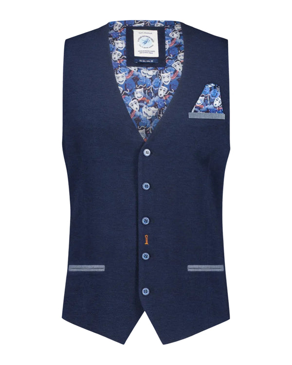 Blue Pique Waistcoat