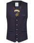 Navy Small Check Waistcoat