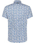 Fish Print Short Sleeve Shirt - Blue