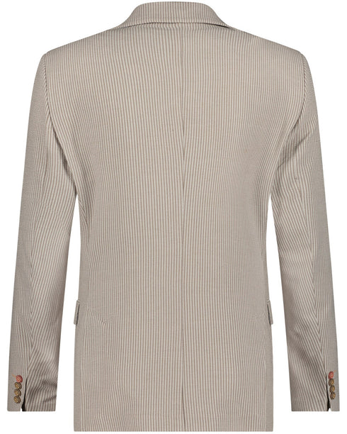 Seersucker Stripe Blazer - Sand