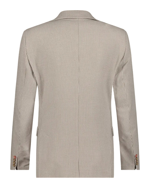 Seersucker Stripe Blazer - Sand
