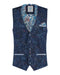 Pique Floral Waistcoat - Navy