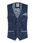 Pique Floral Waistcoat - Navy