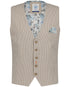 Seersucker Stripe Waistcoat - Sand