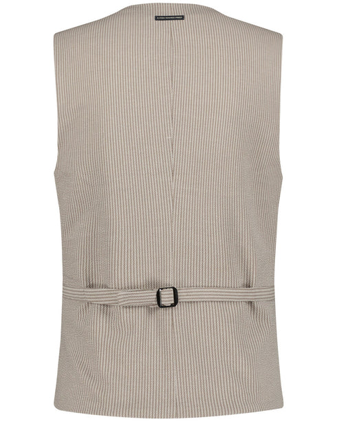 Seersucker Stripe Waistcoat - Sand