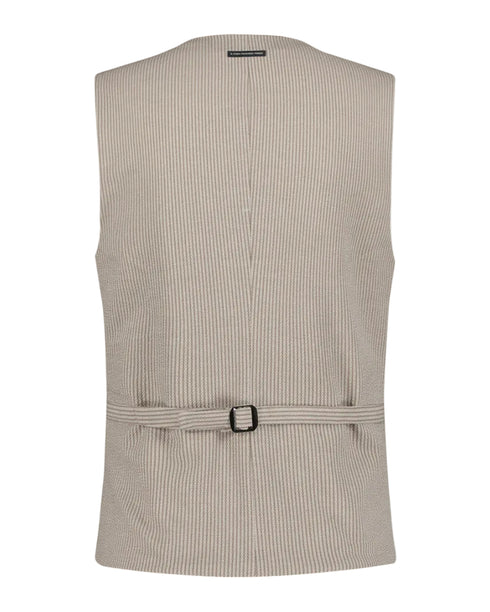 Seersucker Stripe Waistcoat - Sand