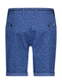 Leaf Print Cotton Shorts - Blue