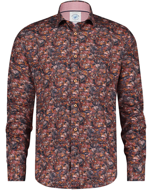 Forest Leaves Shirt - Burgundy