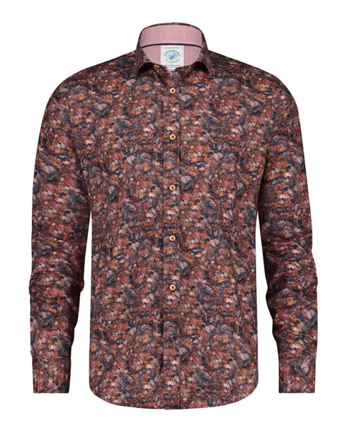 Forest Leaves Shirt - Burgundy