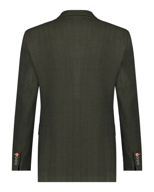 Herringbone Blazer - Dark Green