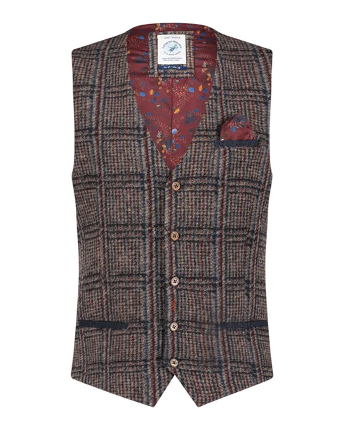 Check Waistcoat - Brown