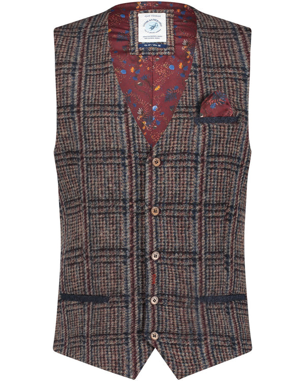 Check Waistcoat - Brown