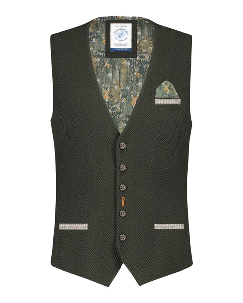 Herringbone Waistcoat - Dark Green
