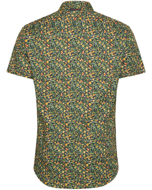Citrus Print Short Sleeve Shirt - Navy