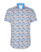 Monkey Print Short Sleeve Shirt - Cobalt