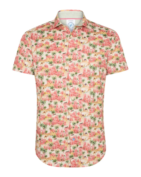 Oasis Print Short Sleeve Shirt - Pink