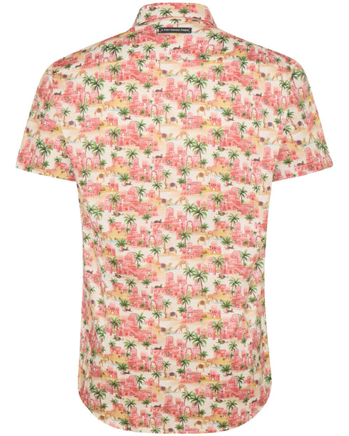 Oasis Print Short Sleeve Shirt - Pink