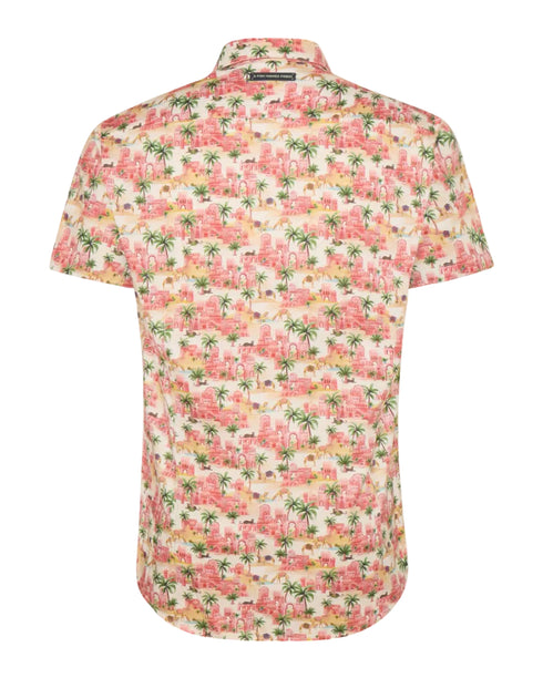 Oasis Print Short Sleeve Shirt - Pink