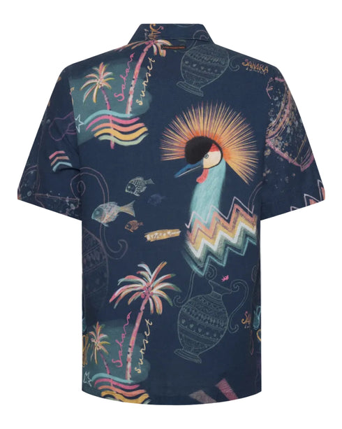 Sahara Sunset Short Sleeve Shirt - Cobalt