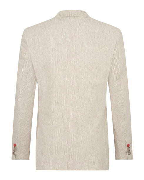 Linen Cotton Stripe Blazer - Sand