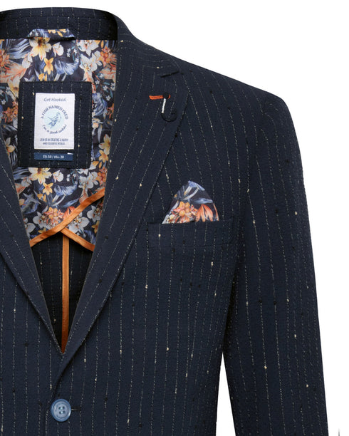 Seersucker Blazer - Navy
