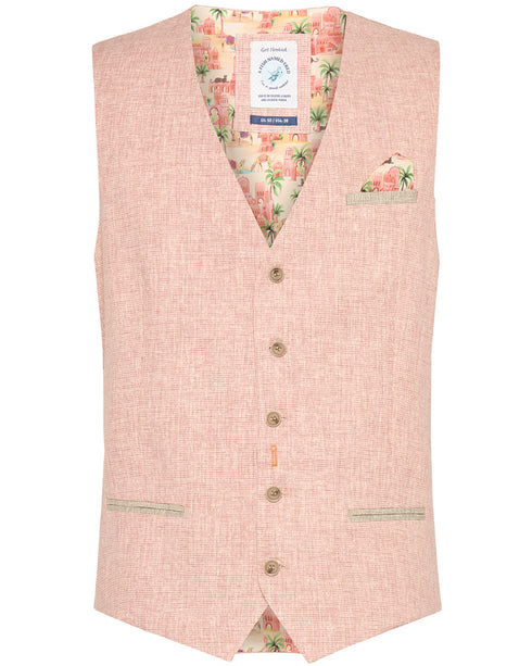 Small Check Waistcoat - Rose Pink