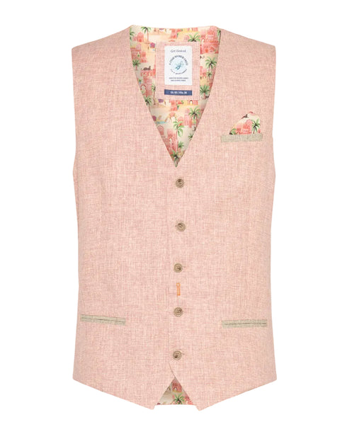 Small Check Waistcoat - Rose Pink