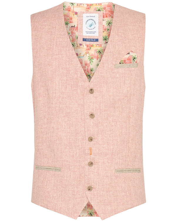 Small Check Waistcoat - Rose Pink
