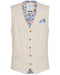 Linen Cotton Stripe Waistcoat - Sand