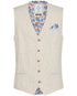 Linen Cotton Stripe Waistcoat - Sand