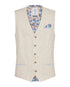 Linen Cotton Stripe Waistcoat - Sand