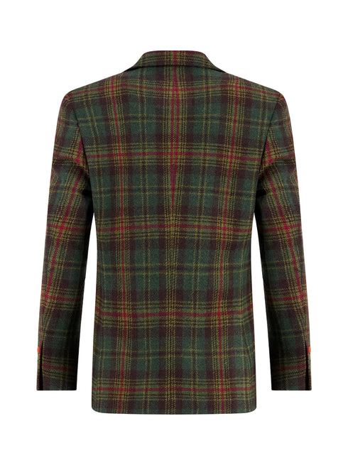 Tartan Wool Blazer - Dark Green