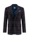 Tartan Wool Blazer - Navy