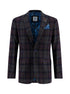 Tartan Wool Blazer - Navy