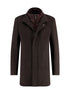 Funnel Neck Coat - Chocolate