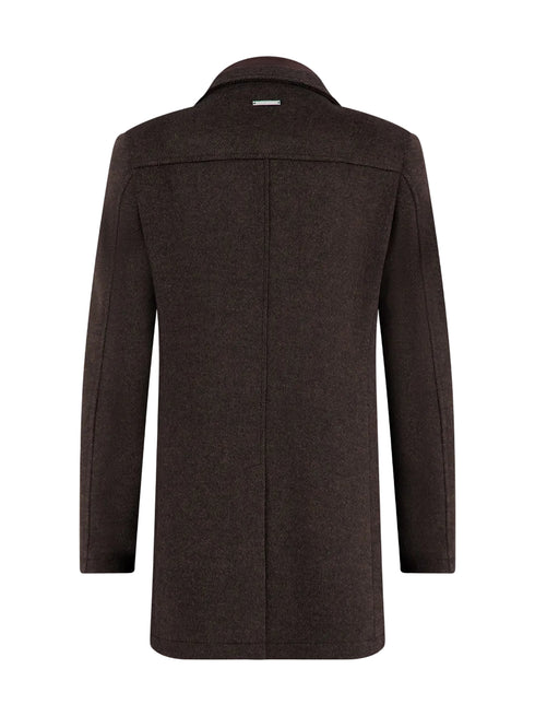 Funnel Neck Coat - Chocolate