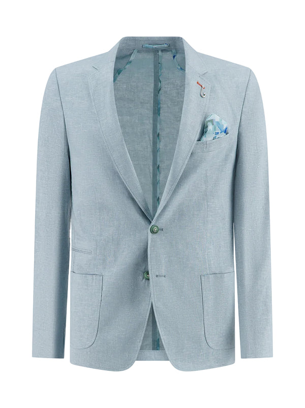 Linen Blend Blazer - Thyme