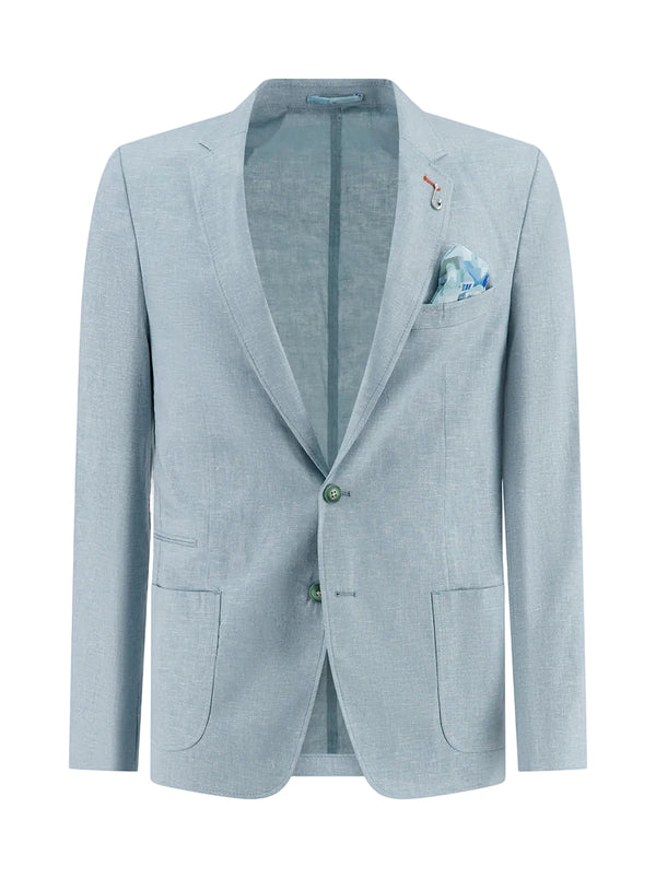 Linen Blend Blazer - Thyme