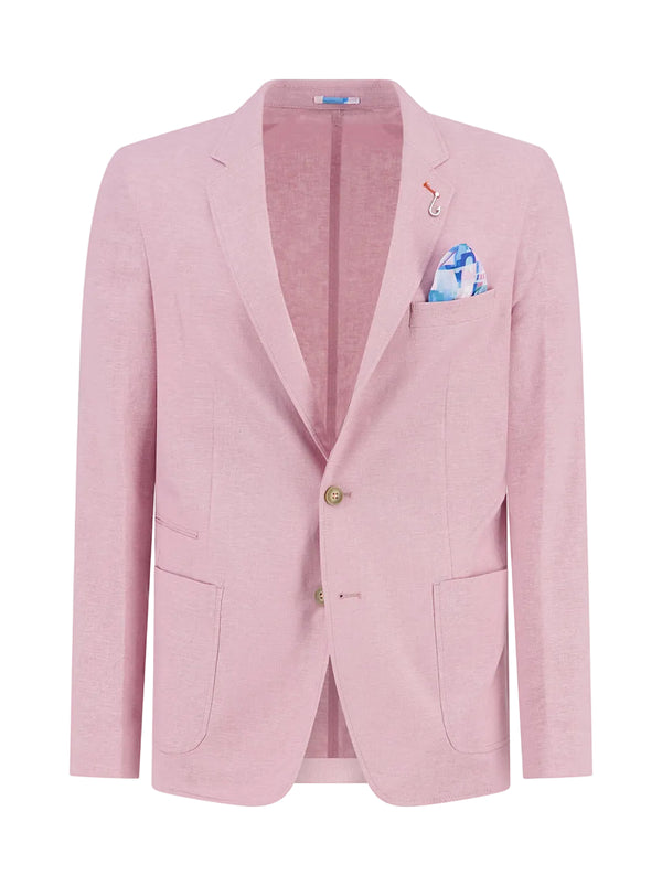 Linen Blend Blazer - Pink