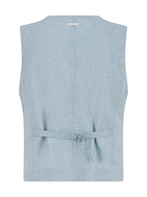Linen Blend Waistcoat - Thyme