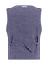 Linen Blend Waistcoat - Navy