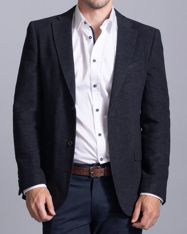 Johnson Brushed Cotton Blazer - Soot