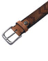 Aztec Embossed Leather Belt - Light Brown