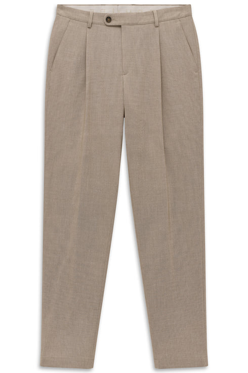 Single Pleat Trouser - Taupe