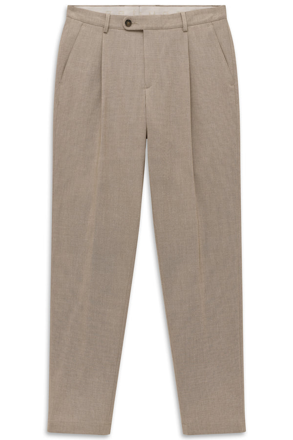 Single Pleat Trouser - Taupe